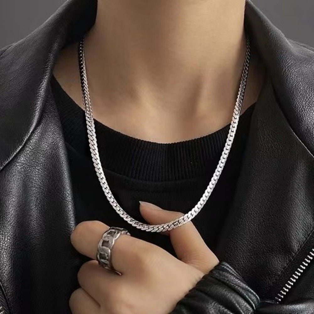 Vergulde platte ketting voor heren - stijlvol, duurzaam en elegant